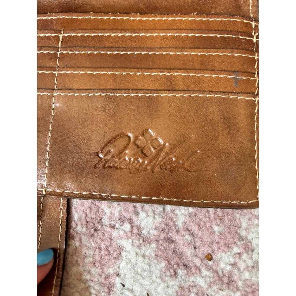 Patricia Nash Vintage Map Leather Wristlet Wallet Tan Brown Organizer - Picture 4 of 4